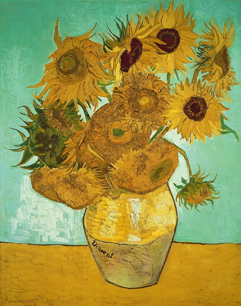 284-Vincent van Gogh-Vaso con girasoli, 1888 - Neue Pinakothek, Munich  